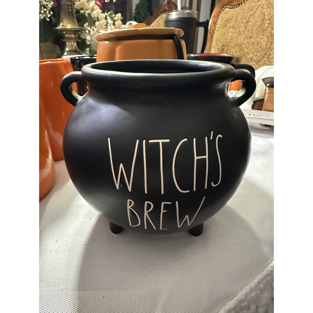 Rae Dunn Witch's Brew Cauldron Halloween Black Ceramic